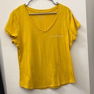Rachel Hollis Mustard V-Neck Tee